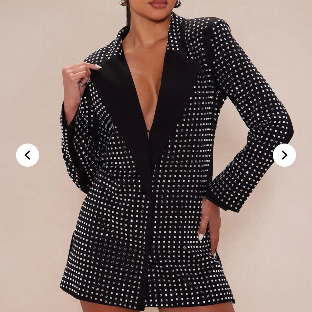 Fashion Nova Classic Embellished Blazer Dress